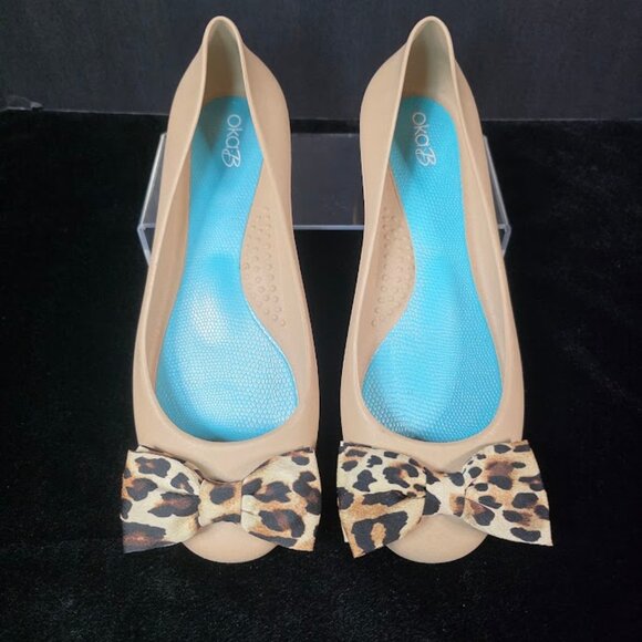 Oka B Leopard Bow Ballet Flats 8 - Picture 2 of 10